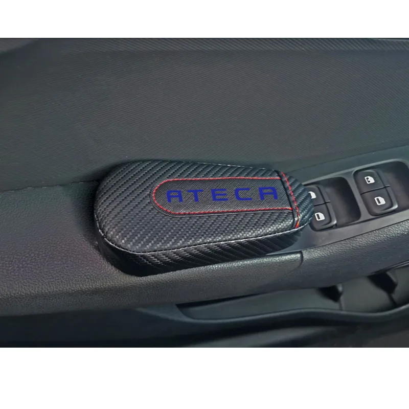Для сиденья Ateca 1 шт. углеродное волокно кожа авто подушка для ног наколенник