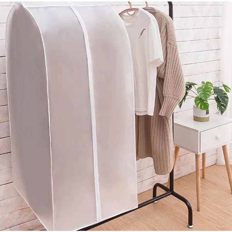 

Clothes Dust Cover Dustproof Garment Cloth Storage Waterproof Suit Coat Protector Storage Bag Hanging Organizer Wardrobe VS026