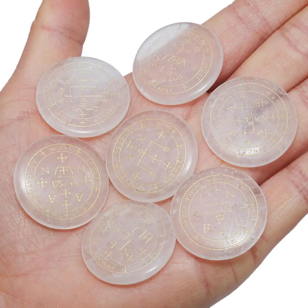 TUMBEELLUWA Healing Crystal полированный гравированный круглый камень для беспокойства