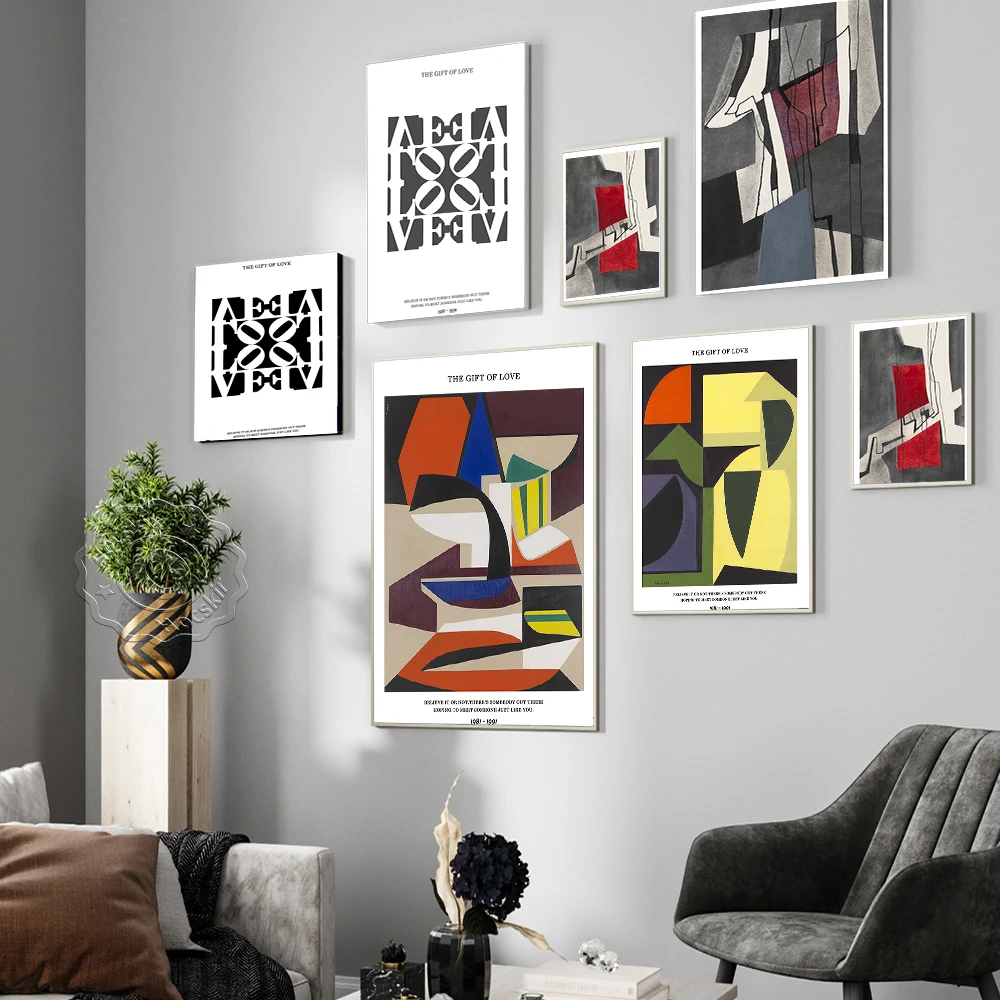 

The Gift Of Love Prints Poster, Abstract Vintage Art Canvas Painting Prints, Robert Indiana Love Notecard Set Decor Wall Picture