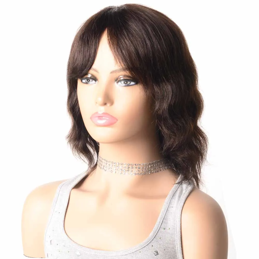 Парик из малайзийских человеческих волос с волнистыми волосами | Шиньоны и