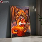 Картина из страз дракон с пламенем, вышивка крестиком, миф о Драконе и женщине, полная квадратная картина Стразы, алмазная вышивка, подарок ручной работы