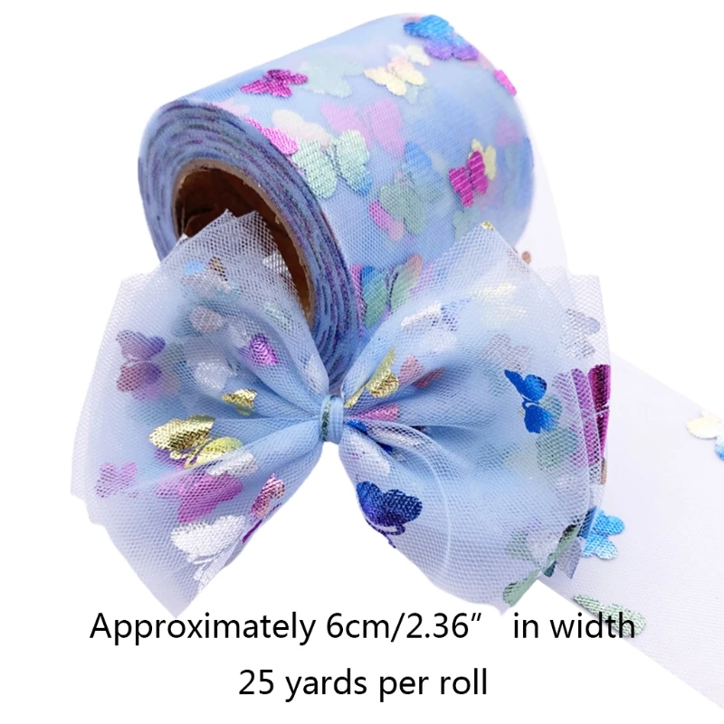 

Multi Colors Iridescent Butterfly Pattern Tulle Rolls Tulle Netting Rolls 6cm 25 Yards Tulle Spool Ribbon Spool And Sew