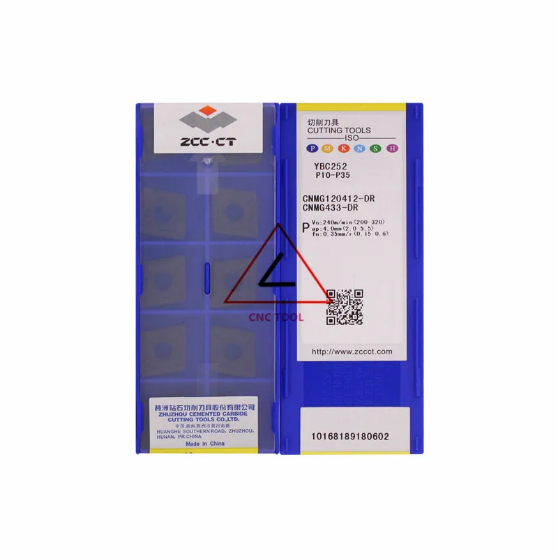 

10 шт. оригинальных китайских токарных вставок CNMG120412-DR YBC252 ZCCCT