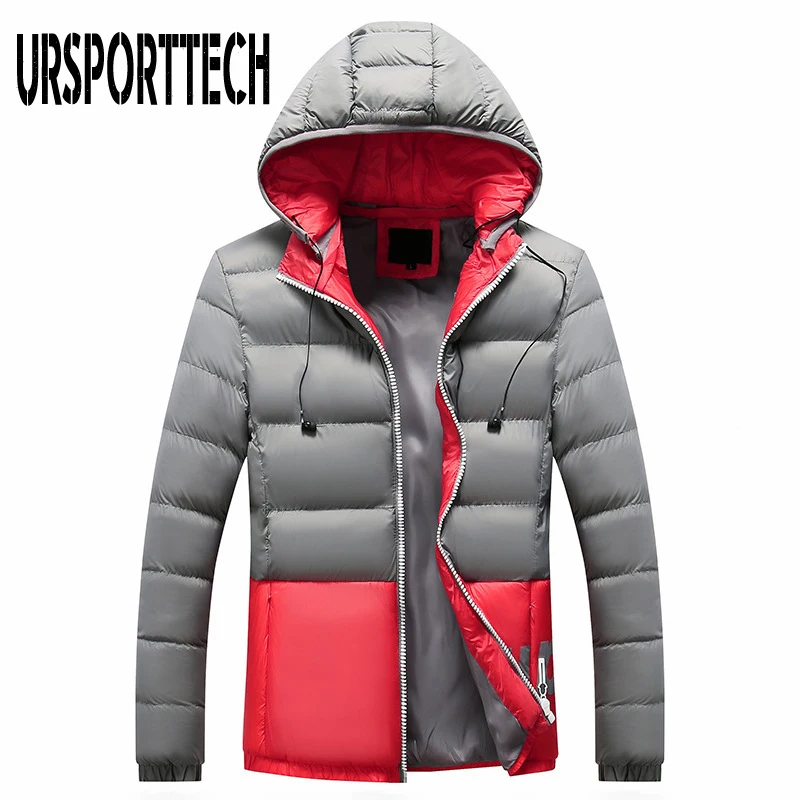 Мужская зимняя куртка с капюшоном короткая парка пальто для мужчин теплое