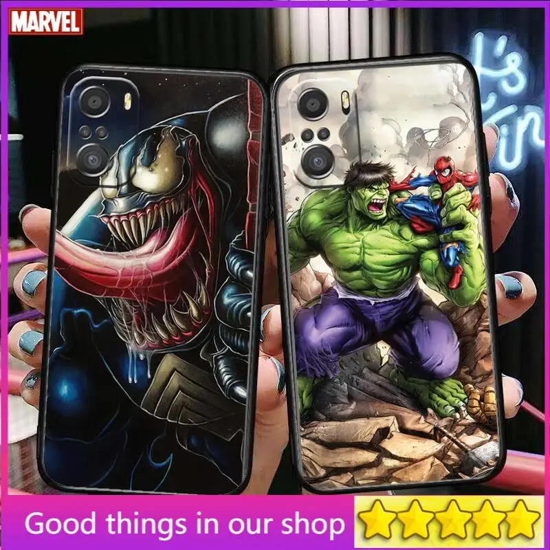 

Marvel Comics Heroes cartoon Phone Case For XiaoMi Redmi Note 10 9 9s 8 7 6 5 A Pro s T Black Cover Silicone Back Pre style