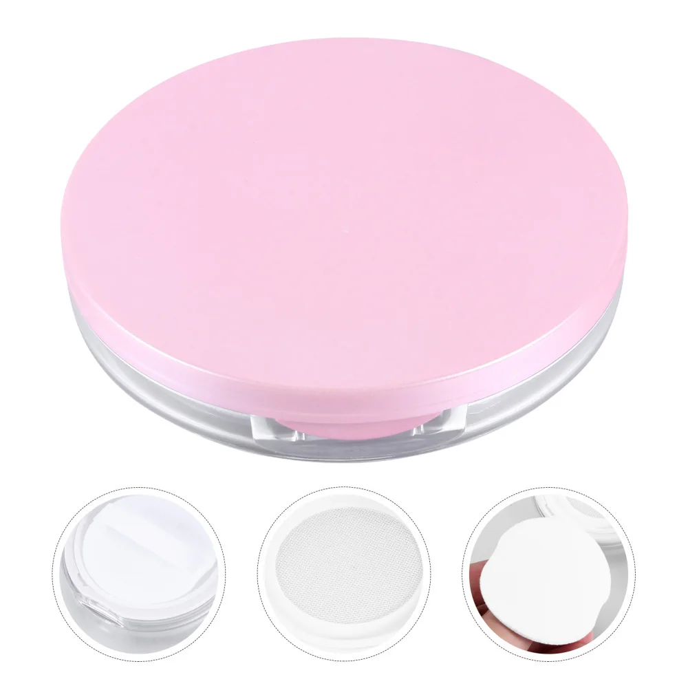 

2pcs Portable Loose Powder Box Cosmetic Box Powder Case with 2pcs Puff