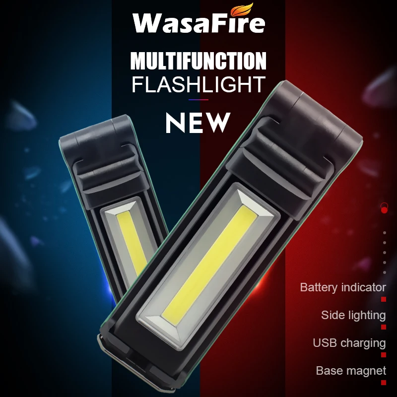 Светодиодный Рабочий фонарь COB портативный Перезаряжаемый уличный магнитный