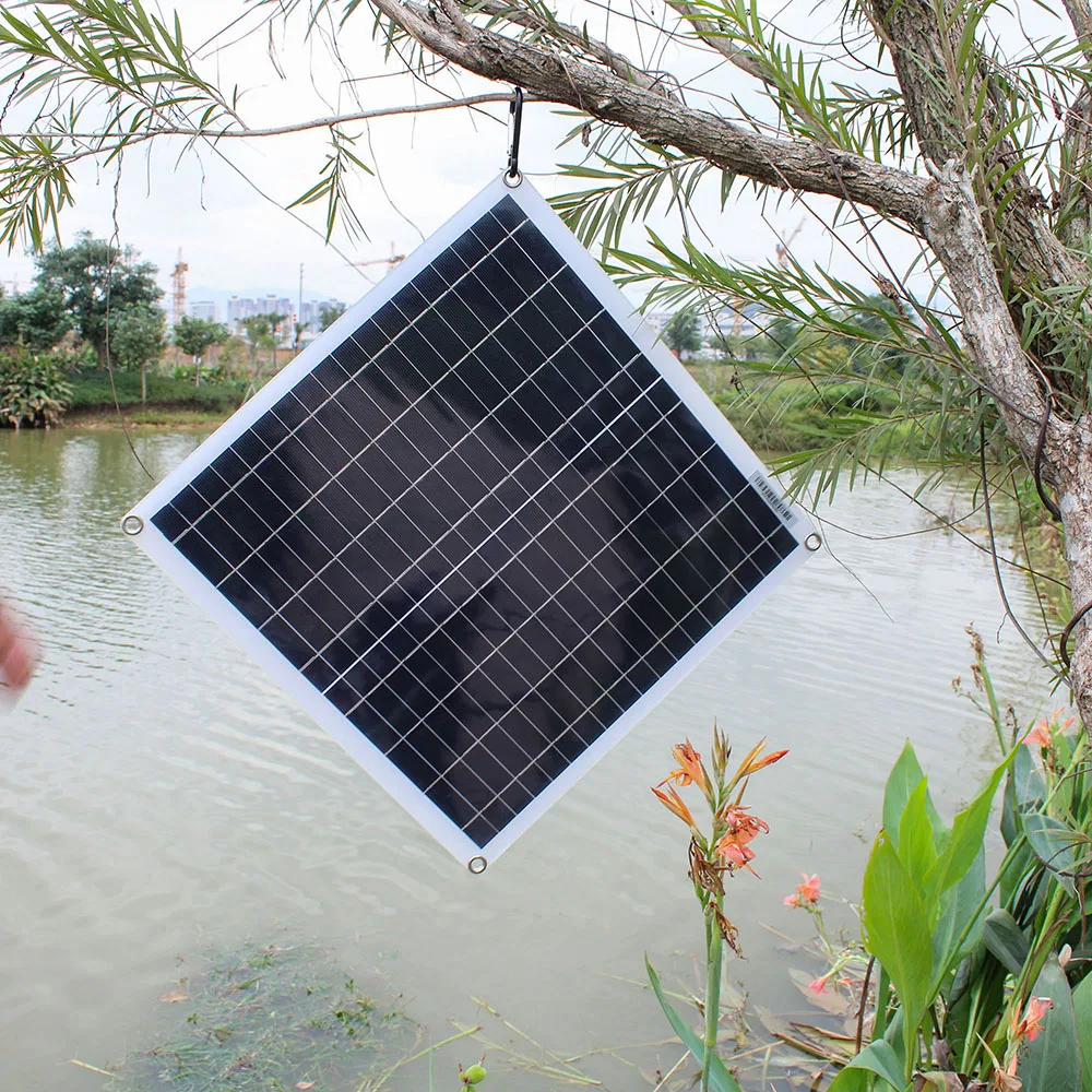 

20W Flexible Waterproof Solar Panel Module Battery Charger 10A 12V Controller Kits for Car/Truck/Motorcycle/Boat/Camping/Hiking