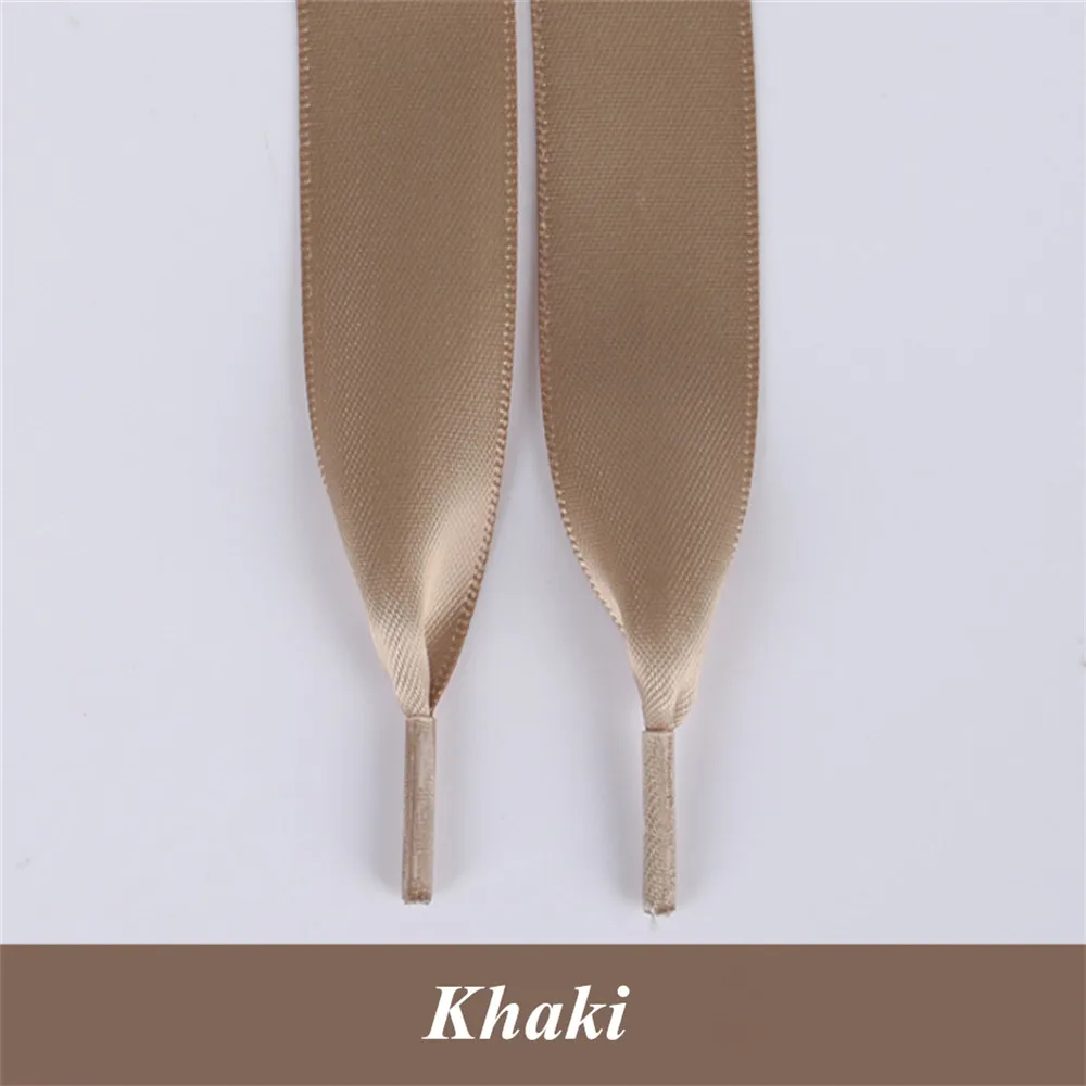 Khaki 1 пара 80 см-160 см шелковые ленты полиэфирные шнурки для ботинок плоские шнурки обуви кроссовки спортивная обувь кружева Прямая 30 цветов - Цвет: Khaki