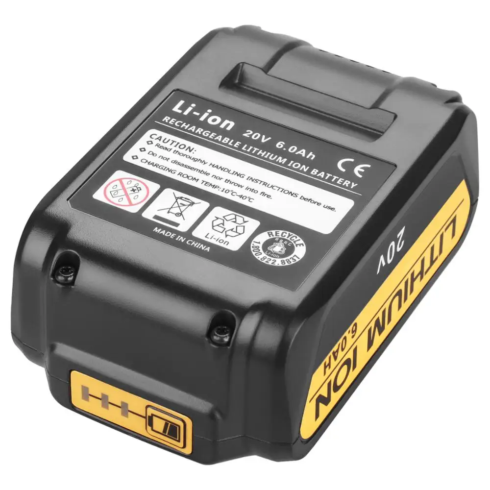 2 шт. аккумуляторные батареи для DeWalt DCB200 MAX 20 в 6000 мАч|Перезаряжаемые батареи| |