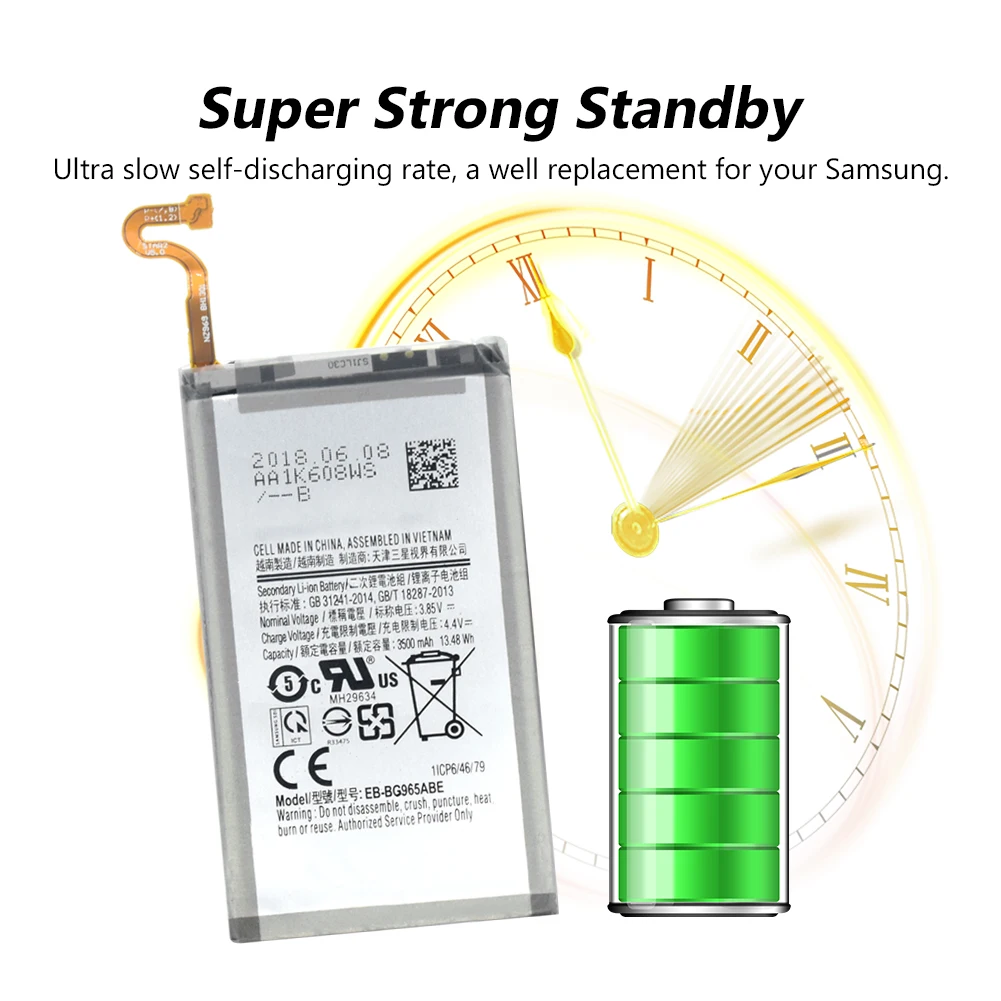 EB BG965ABE литиевая запасная батарея для телефона Samsung Galaxy S9 + Plus G965F SM G965 / G9650 3500mah