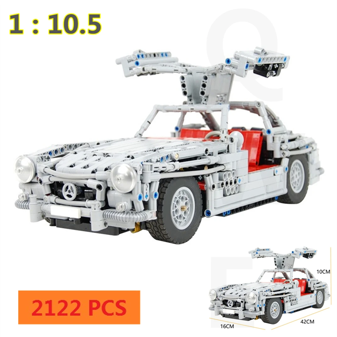 Buildmoc 300SL ི Gullwing Supercar Racers автомобили Спортивная модель автомобиля строительные