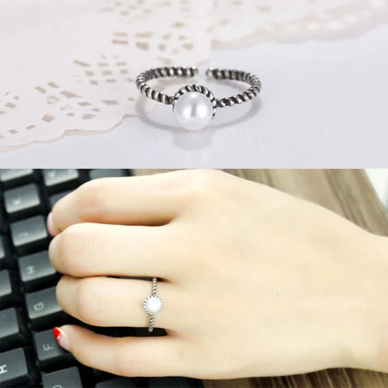 

DIWENFU Solid Silver 925 Freshwater Pearl Ring for Female Anillos De Silver 925 Jewelry Natural Pearl Gemstone Anel Bizuteria