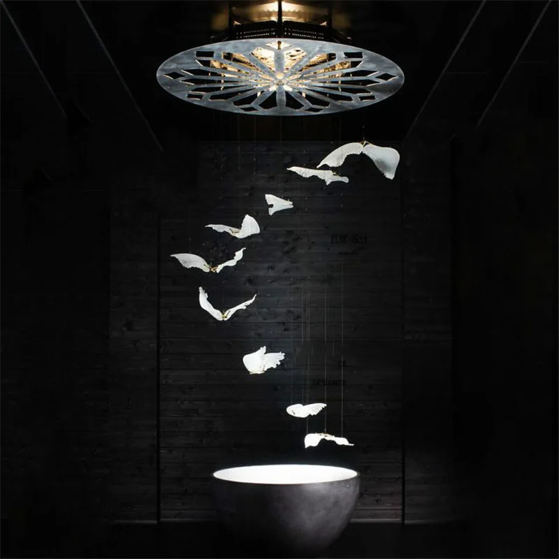 Светодиодный светильник для дома люстра летающих птиц офисный магазин отель
