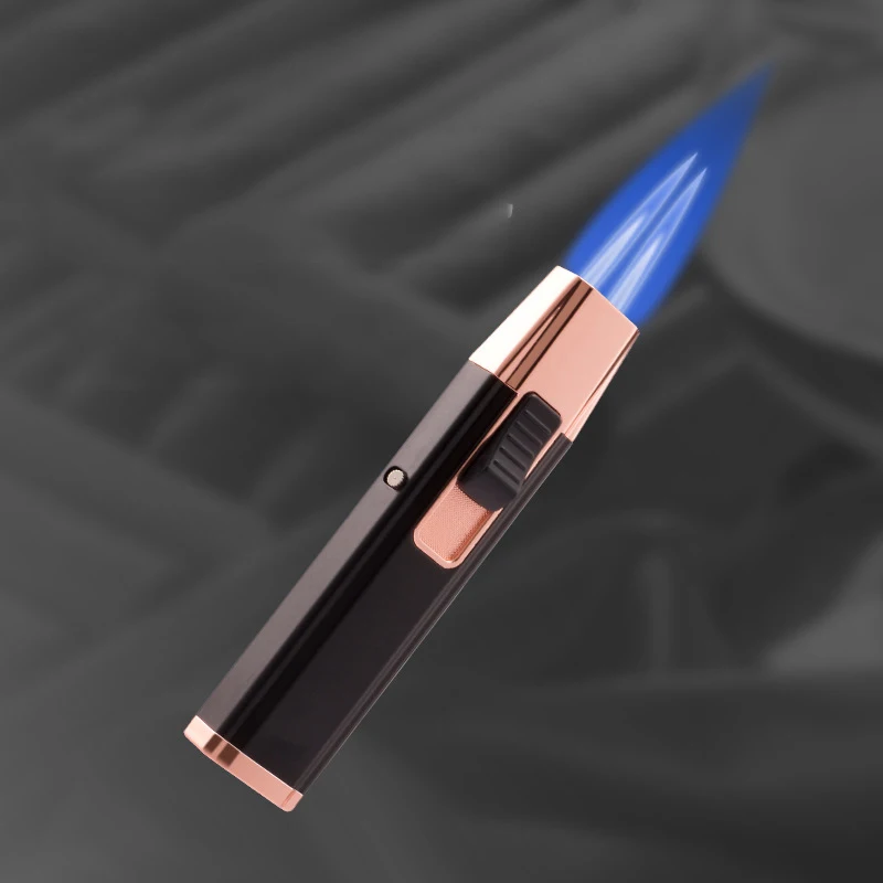 

Long Metal Spray Gun Straight Into Smoking Windproof Gas Butane Lighter Creative Point Cigar Barbecue Inflatable Welding Torch