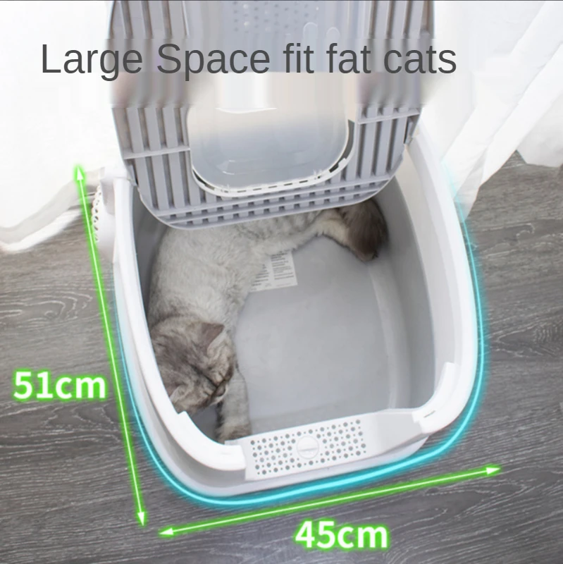 

Cat Bedpans Enclosed Type Toilet Litter Box Kitten Anti-Splash Potty for Cat Pet Products Produits Pour Animaux De Compagnie