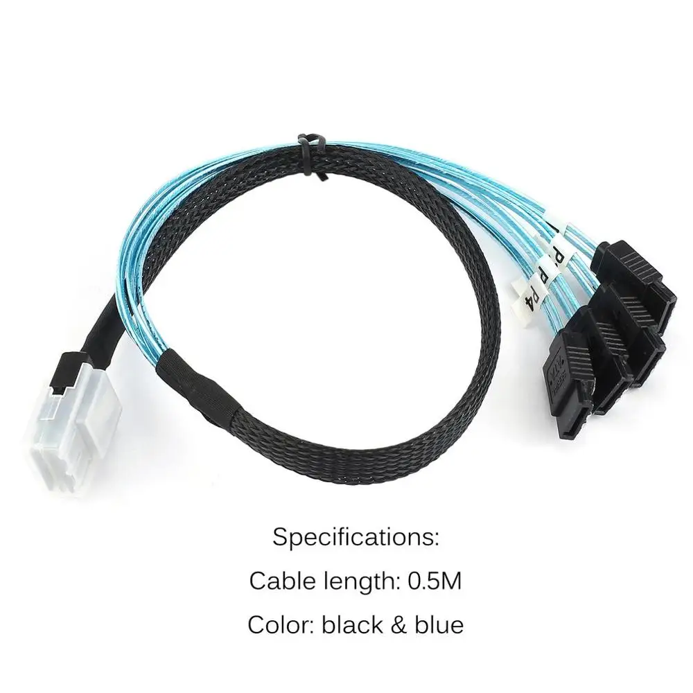 Mini SAS 4i SFF 8087 36P 36 Pin Male to 4 SATA 7 Splitter Кабель Адаптер 0 5 м разъем поддержка 10