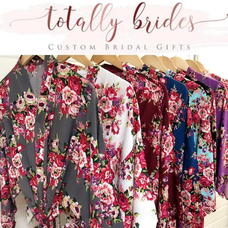 Женское свадебное платье-кимоно из хлопка атласное шелковое платье с цветочным