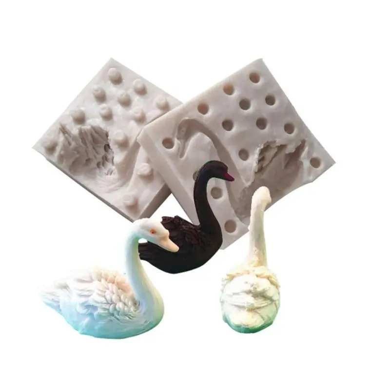 

Silicone Mold 3D Swan Shape Epoxy Mould DIY Chocolate Fondant Cake Making
