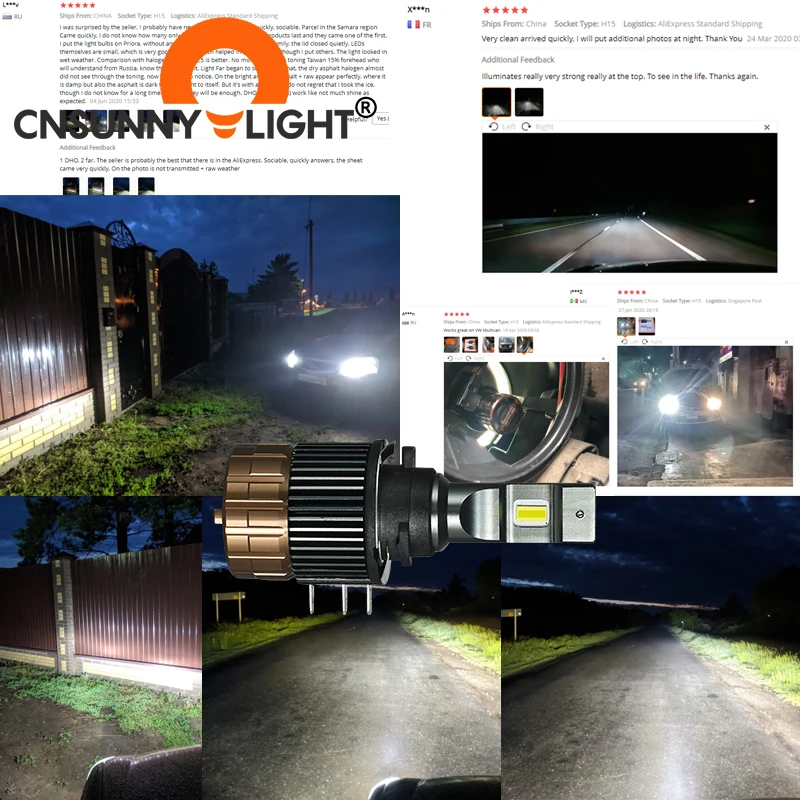 CNSUNNYLIGHT H15 Светодиодный Canbus дневное время ходовые огни Автомобильные фары 15000Lm для