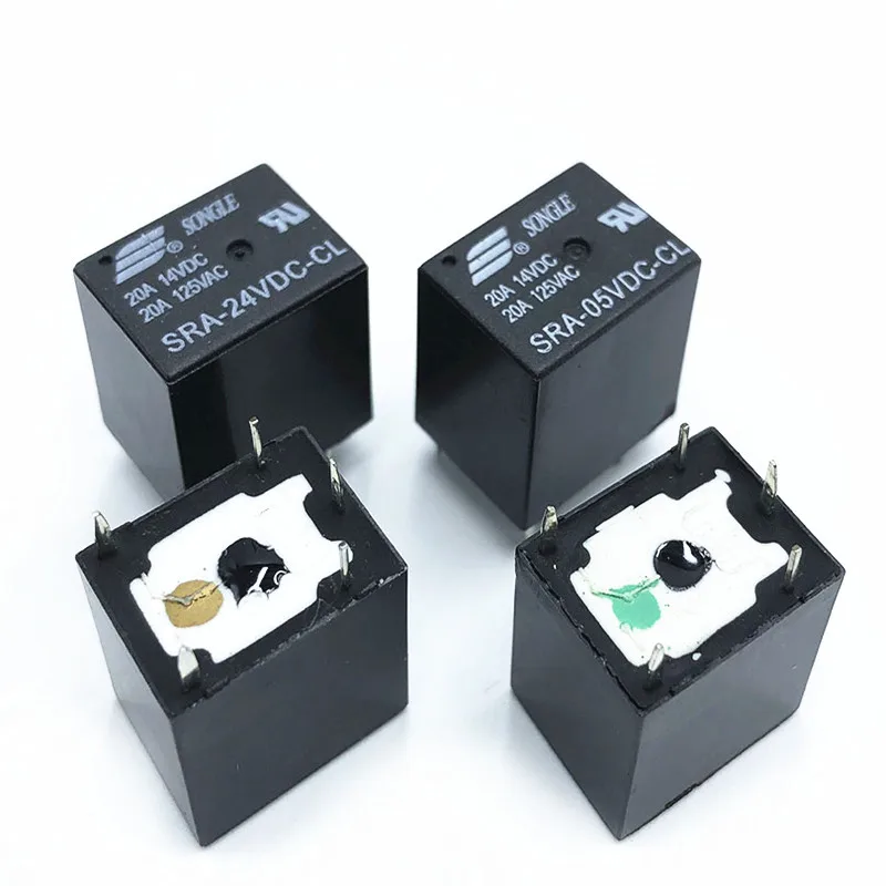 5 шт. В 12 24 постоянного тока 20A DC Мощность реле SRA 05VDC CL 12VDC 24VDC 5Pin PCB Тип в наличии