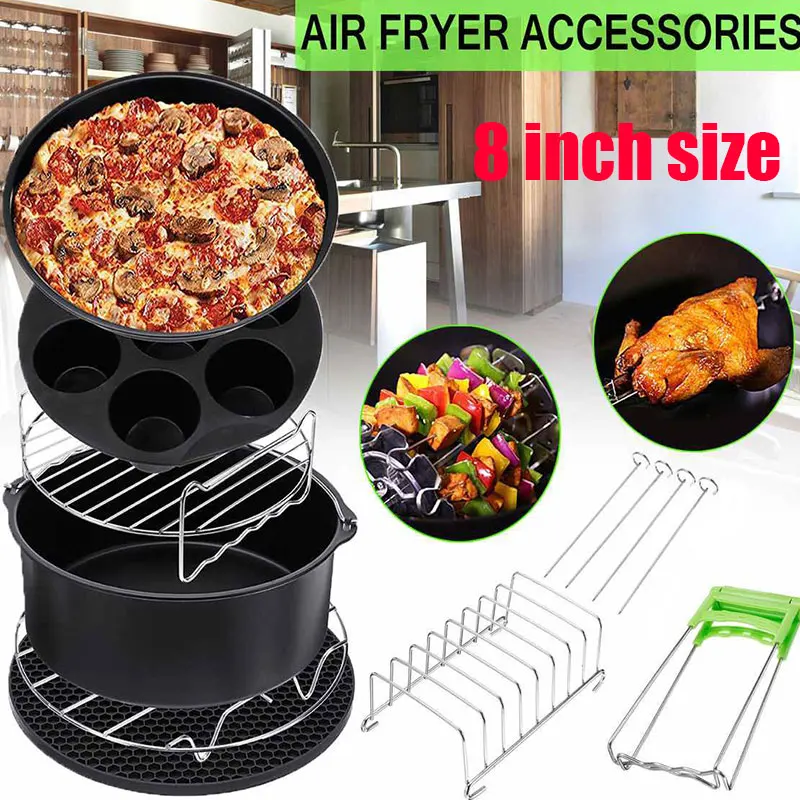 

8pcs/set 7 Inch / 8 Inch Air Fryer Accessories for Gowise Phillips Cozyna and Secura Fit all Airfryer 3.73.7 4.2 5.3 5.8QT