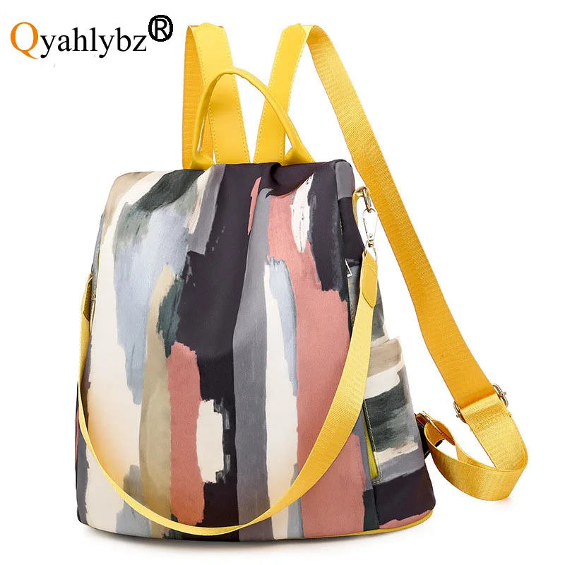 

Qyahlybz band oxford waterproof ladies backpack women's casual large capacity travel shoulder bag anti-theft female bags