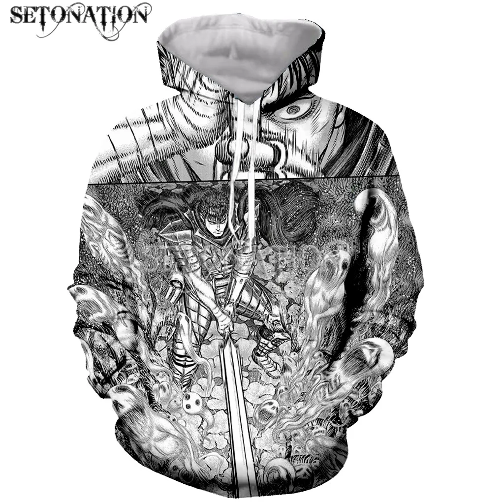 

Berserk Fashion Long Sleeves 3D Print Zipper/Hoodies/Sweatshirts/Jacket/Men/women tops