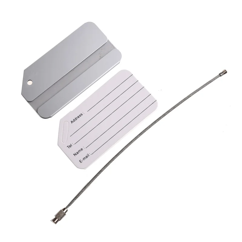 Бирка для багажа из алюминиевого сплава с металлическим кабелем