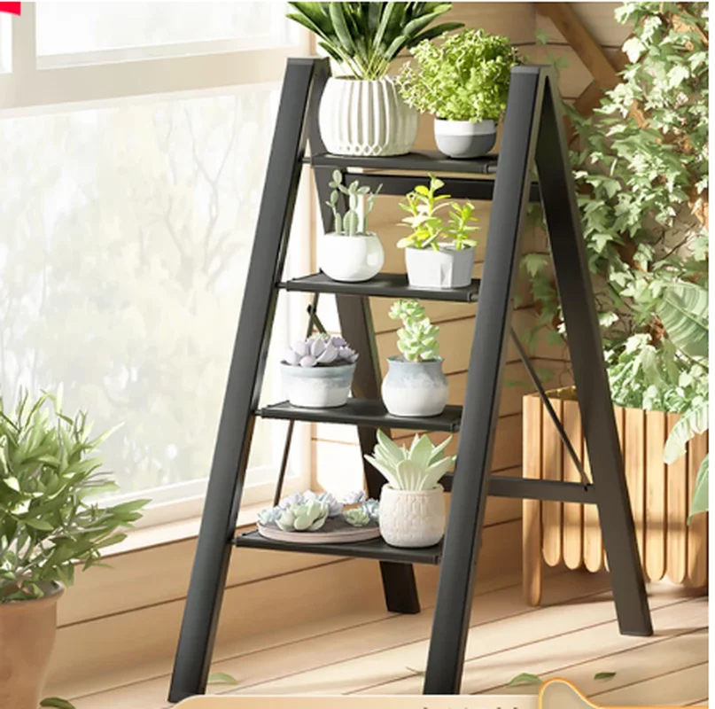 

Ultra-thin Multifunctional Folding Ladder Household Herringbone Ladder Indoor Thick Aluminum Alloy Rack Three Step Ladder