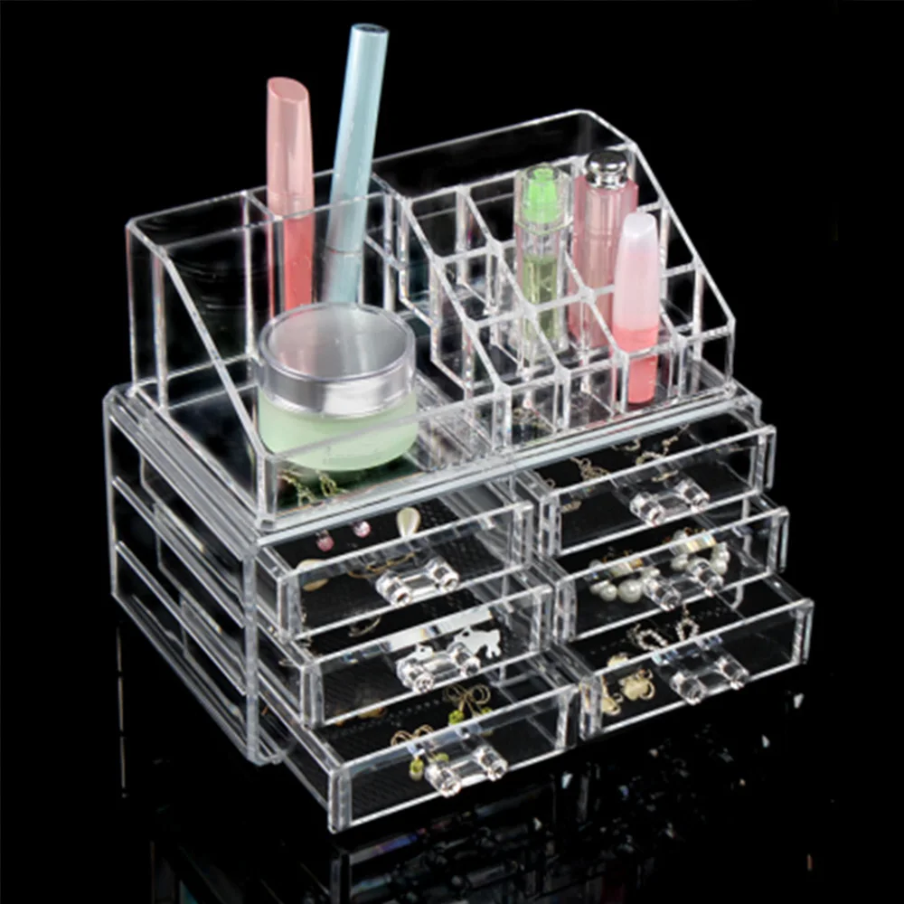 

Acrylic Makeup Organizer Drawers Clear Makeup Case Cosmetic Organizer Makeup Storage Box Brush Holder Jewelry Storage Container