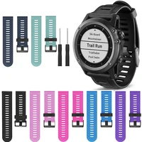 26mm silicone rubber watch band mens pin buckle accessories for garmin fenix 3 3hr 5x 6x outdoor sports waterproof wristband