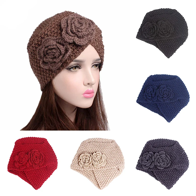 Прямая поставка зимняя вязаная шапочка повязка на голову ручная с двойным