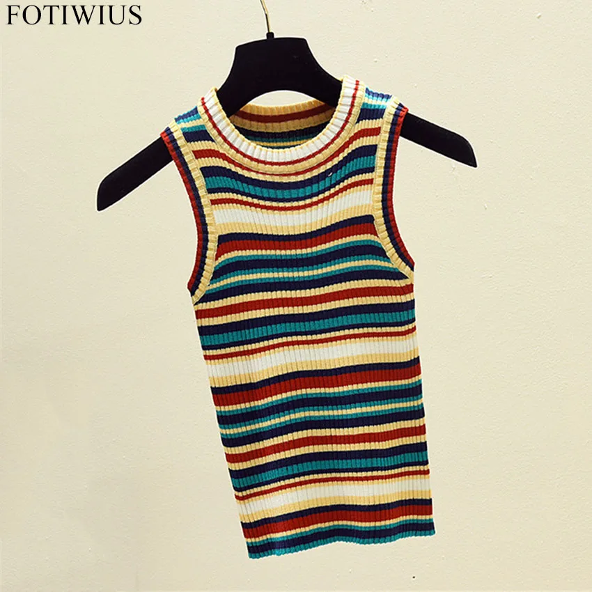 Летние женские трикотажные полосатые укороченные топы для девушек майки без