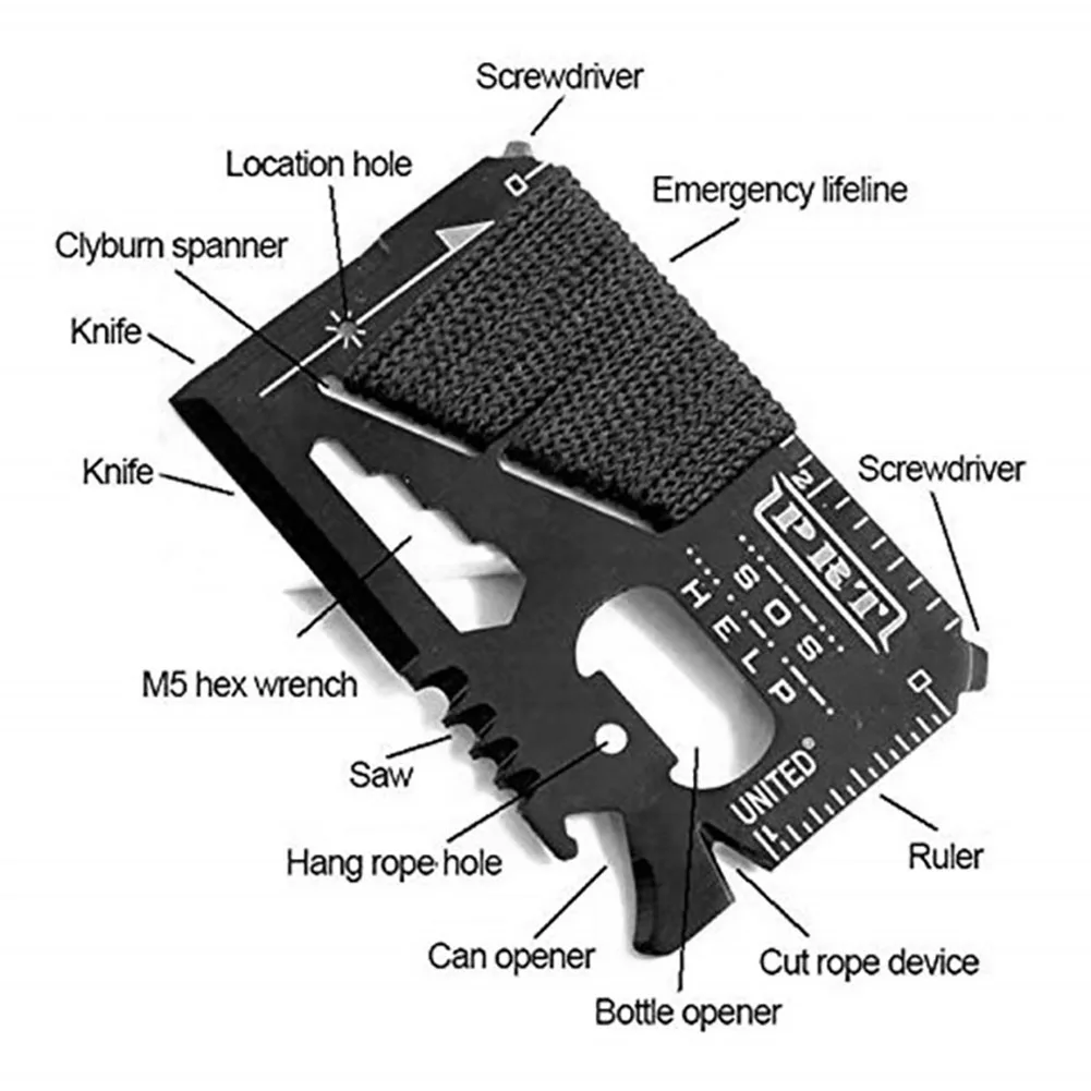 

Credit Card Tool Multifunctional Pocket EDC Hunting Knife Outdoor Sports Camping Hiking SOS Survival Rescue Emergency Tools MJ