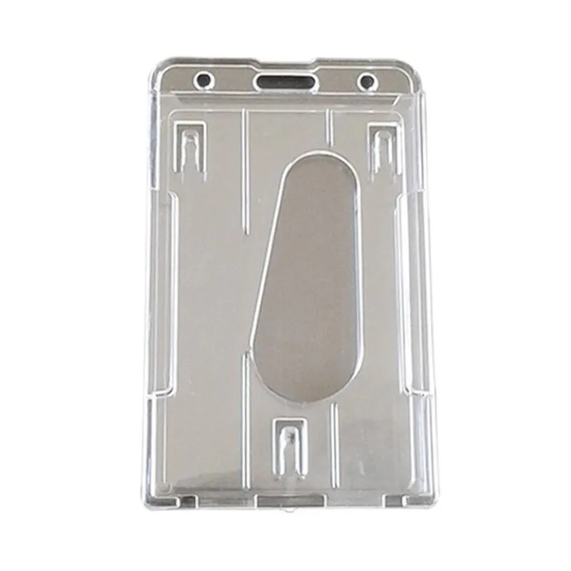 

1PC Double Card Acrylic Plastic ID Badge Card Holder for Bank Credit Cards Protector Cardholder Id Card Cover drop shipping