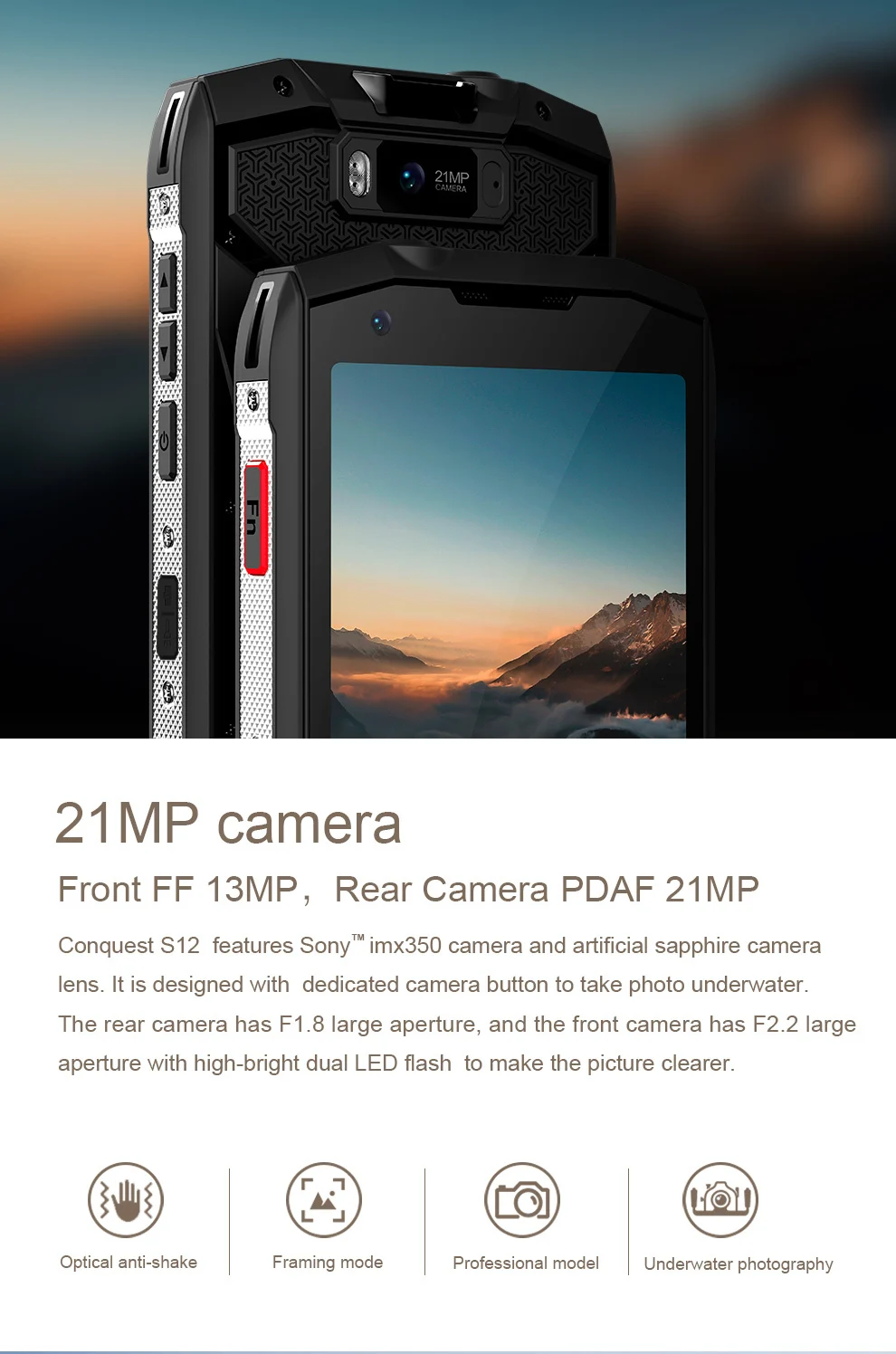 Conquest S12 pro 6 ГБ+ 128 ГБ 8000 мАч NFC IP68 водонепроницаемый ударопрочный мобильный телефон 5,9" Android 8,1 Восьмиядерный 4G Прочный смартфон