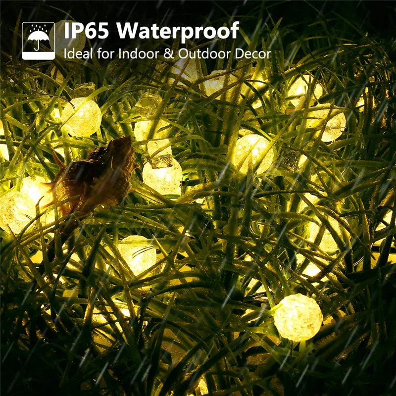 50 светодиодов 10 м светильник свет хрустальный шар IP65 водонепроницаемая гирлянда