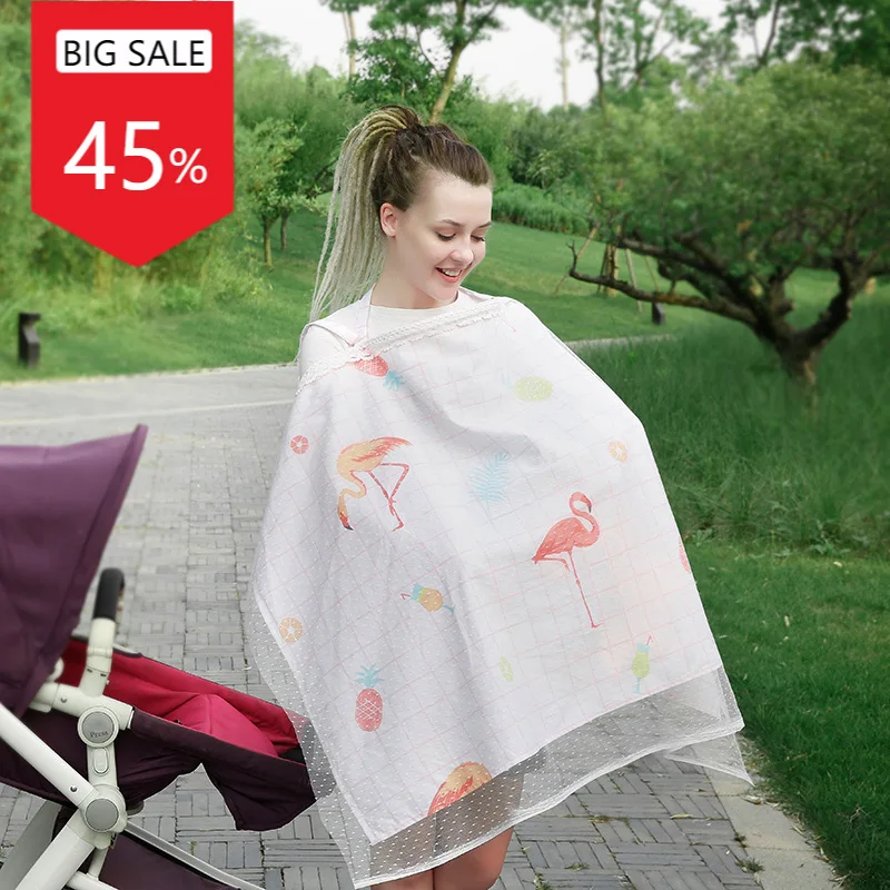 

100% Cotton Breathable Breastfeeding Cover Baby Feeding Apron Scarf Baby Breast Nursing Poncho Cover Stroller Cover 70*110CM