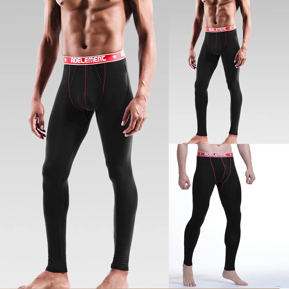 

Oversize Men Modal Cotton U Convex Pouch Side Breach Pants Tight Warm Autumn Color Matching Bottoming Pants Soft Pajamas 3xl
