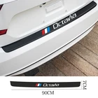 Защитные наклейки из углеродного волокна на задний бампер автомобиля, защита от царапин для Skoda Octavia 2 3 MK2 MK3 A4 A5 A7 VRS RS