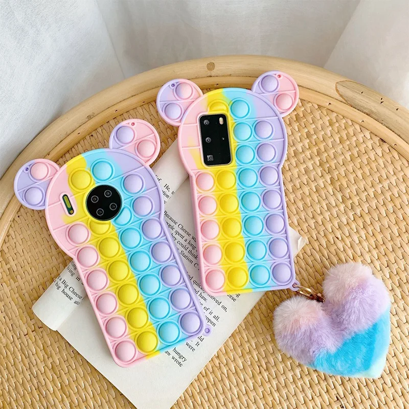 

Push it Bubble Fidget Reliver Stress Case For Samsung Galaxy A12 A32 A71 A31 A50 A30 S21 Ultra S20 S10 S9 Plus Note20 Soft Cover
