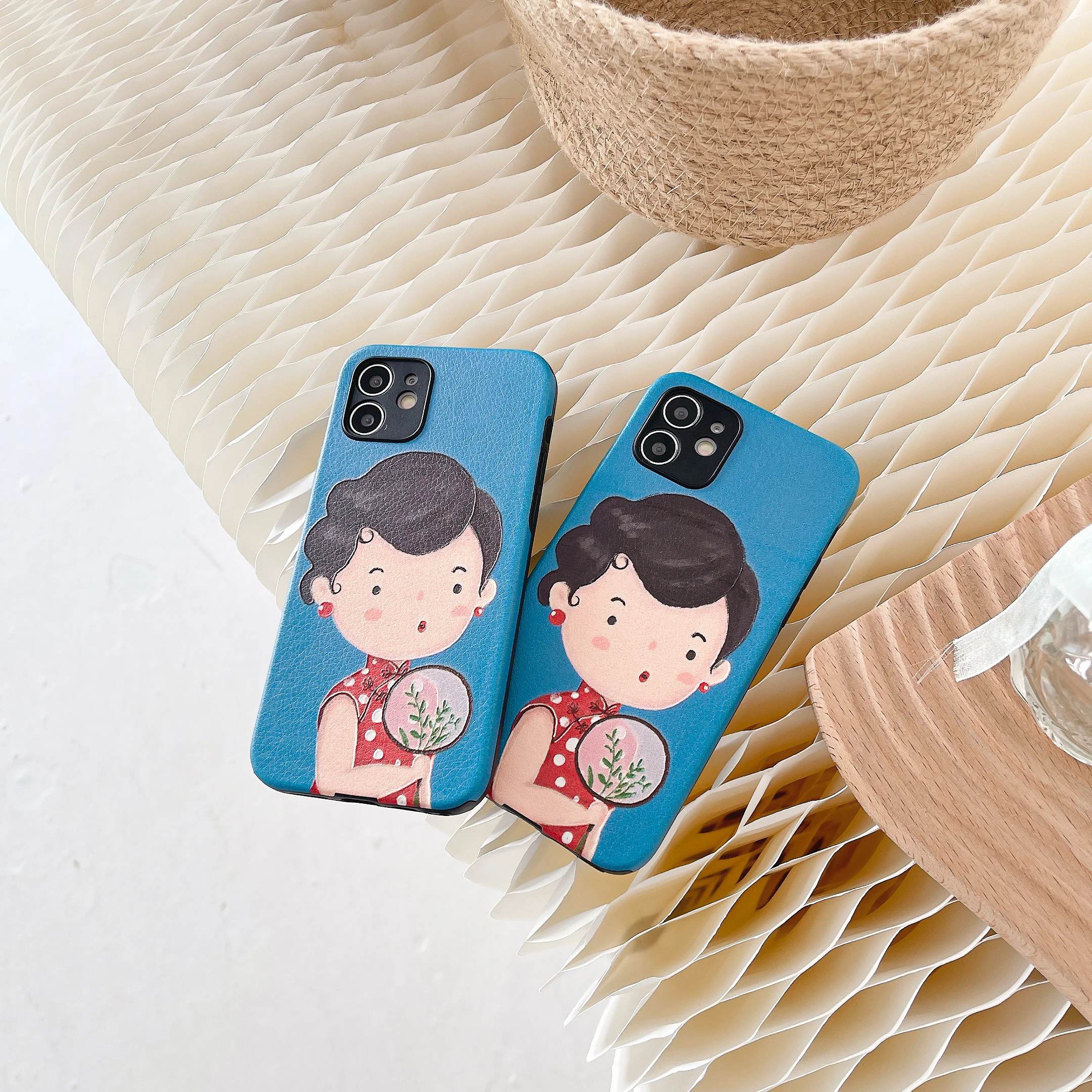 

Miss Chinese style cheongsam suitable for iphone 12 pro mobile phone shell 11 7 8 plus X XS Max Xr mini protective sleeve