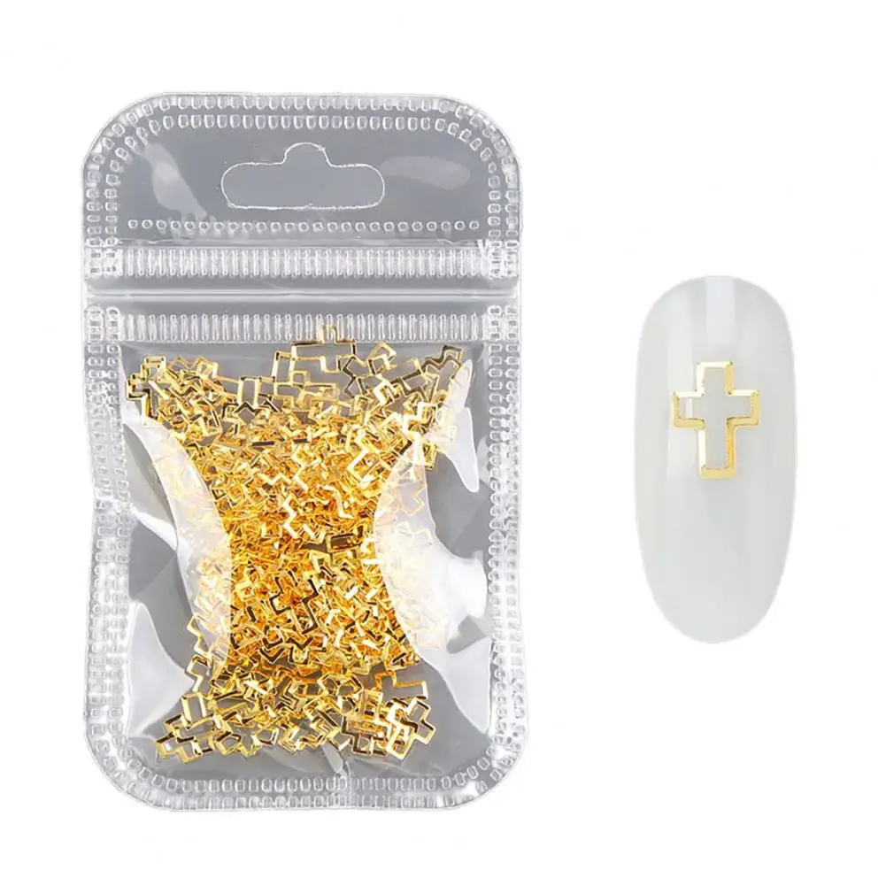 

80% Hot Sale 500Pcs/Pack Nail Metal Sticker Rivets Shape DIY Metal Non Drop Manicure Studs Sequins for Female