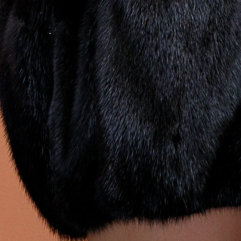 

Plus quality Superior size M~6XL New Women Mink Fur Coat Elegant Slim Fox Fur Collar Mink Coat Fur jacket Natural Fur Coat HF520