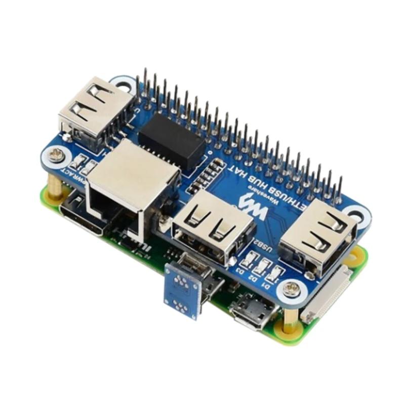 

Waveshare Ethernet/usb-хаб HAT для Raspberry Pi 1X RJ45 Ethernet порт 3X USB порты 5 В