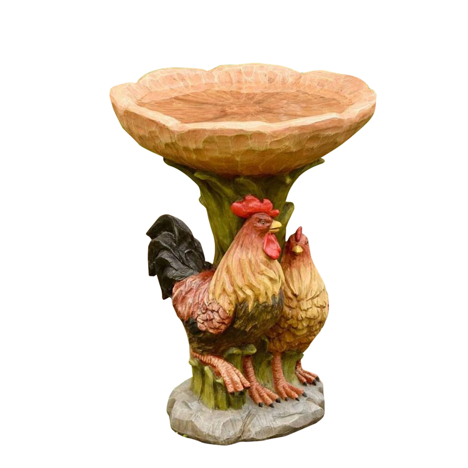 

Resin Rooster And Chicken Birdbath Resin Garden Yard Lawn Ornament Outdoor Decor Dcoration De Jardin Tuin Decoratie Garten