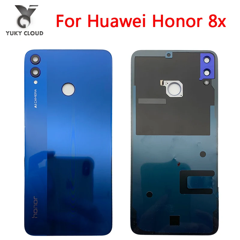 

Оригинальная задняя крышка батарейного отсека Honor 8X, стеклянный корпус, Задняя панель для HUAWEI Honor 8X, Крышка батарейного отсека + наклейка