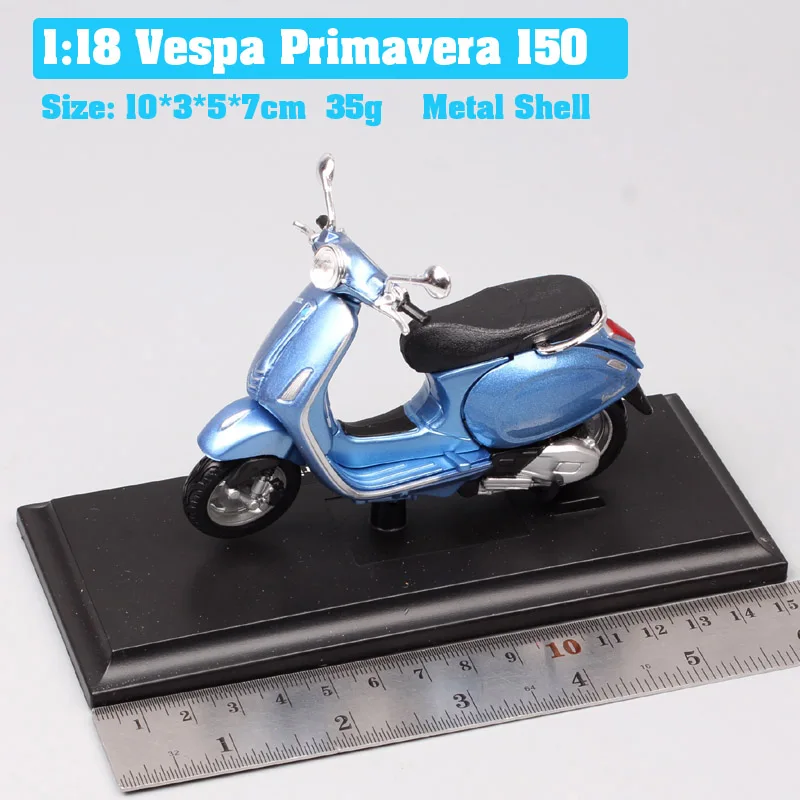 primavera 150 1:18 весы piaggio vespa скутер 98 PK 125 GTR P150X 300 MP5 Primavera GTS мото rcycle мото велосипед литые автомобили игрушки модель детей - Цвет: primavera 150